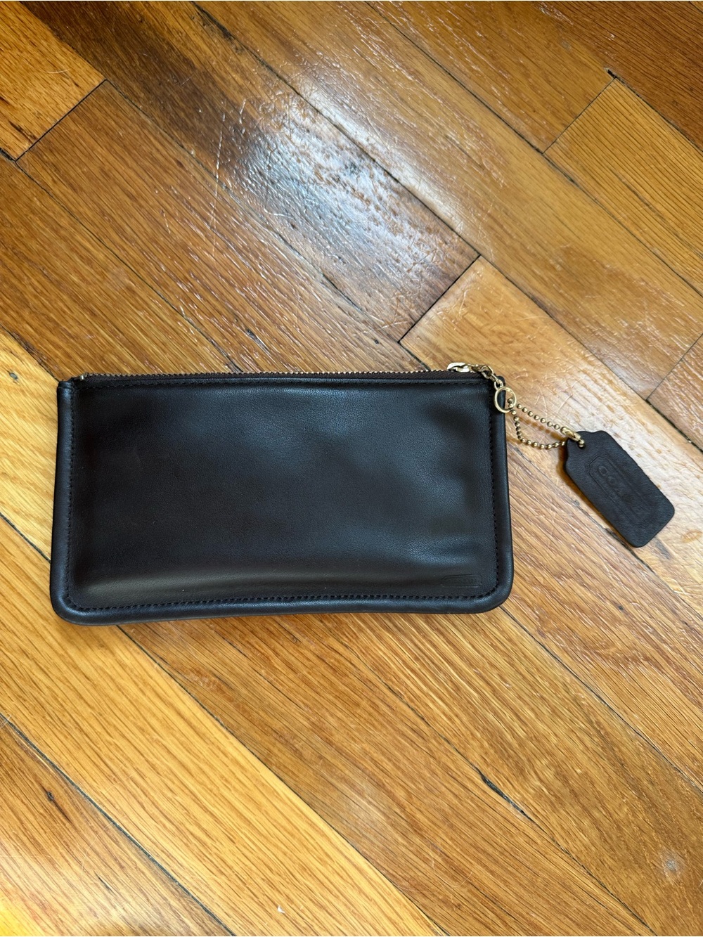 Vintage COACH Skinny Case 7170 stripped interior brown Glovetanned Leather